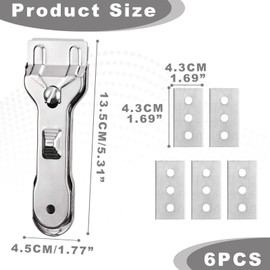 Ceramic Hob Scraper Blades, Ceramic Hob Scraper, Glass Scraper, Ceramic Hob Scraper with 5 Replacement Blades, Ceramic Hob Scraper, Ceramic Hob Scraper for Removing Stains on Oven Cooker Glass