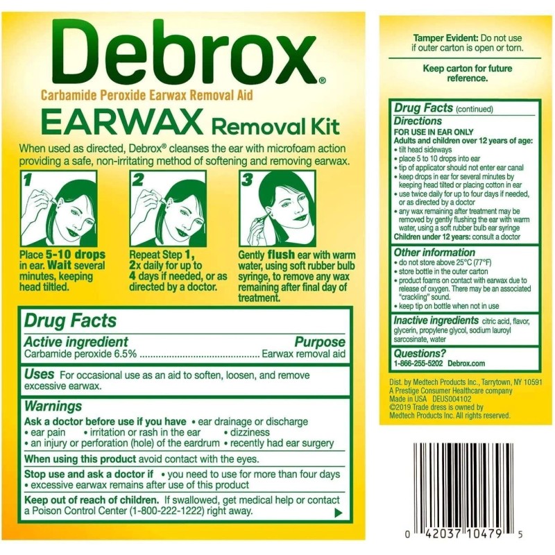 Debrox Earwax Removal Aid Kit with Microfoam Cleansing Action Gentle