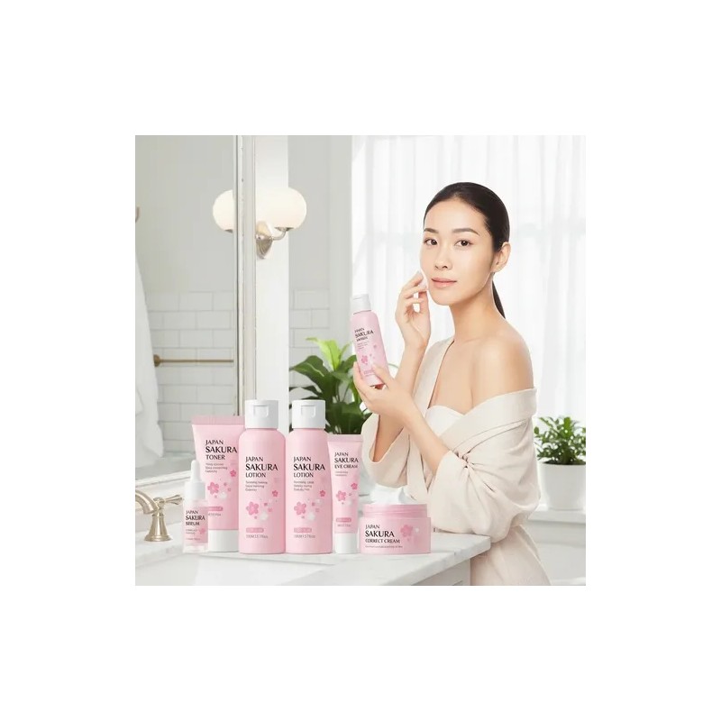 Estuche Skincare Japan Sakura Piel Radiante Y Joven Nuevo