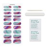 JMEOWIO Gel Nail Stickers Marble Blue Purple Semi Cured Gel