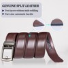 Alphyly Brown Leather Mens Belt for Dress and Golf, Length130cm