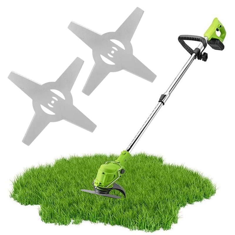 2PCS Mower Blades 4 Teeth Head Blades 7.9in Stainless Steel