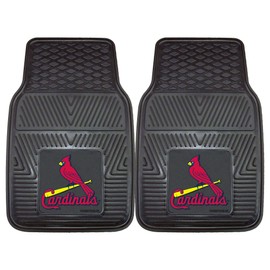 FANMATS 8781 St. Louis Cardinals 2-Piece Heavy Duty Vinyl Car Mat Set, Front Row Floor Mats, All Weather Protection, Universal Fit, Deep Resevoir Design