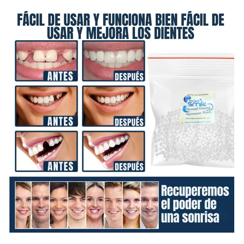 Perlas Adhesivas Moldea Dientes Sonrisa Perfecta Pack