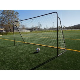 Vallerta® 12 x 6 Ft. Black Powder Coated Galvanized Steel Soccer Goal w/Two Weatherproof Nets. 12x6 Foot AYSO Regulation Size Portable Training Aid. All Weather, One Year Warranty.