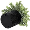 MyGift Artificial Plant Eucalyptus Boxwood in Modern Black Concrete Pot