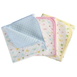 Baby infant waterproof changing mat - ecological breathable cotton, reusable mattress pad, pack of 3
