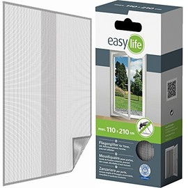 1 Fly Screen for Doors - Mosquito Net with Velcro Strap - Tearproof and Weatherproof - 120x210 cm - White
