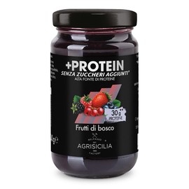 Agrisicilia +Protein Confettura di Frutti di Bosco fonte di proteine e senza zuccheri aggiunti vasetto da 240 grammi