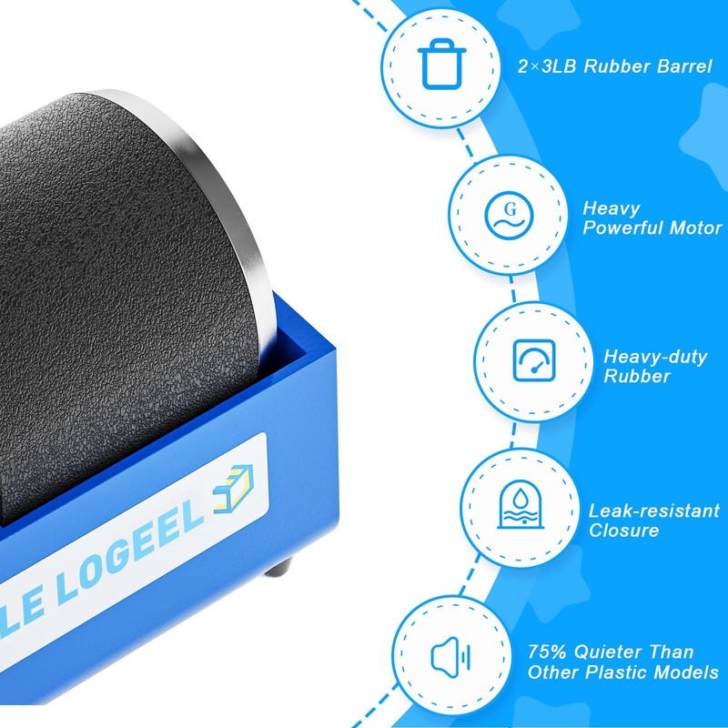Leegol Electric 6LB Rock Tumbler Kit – Double Drum Rock