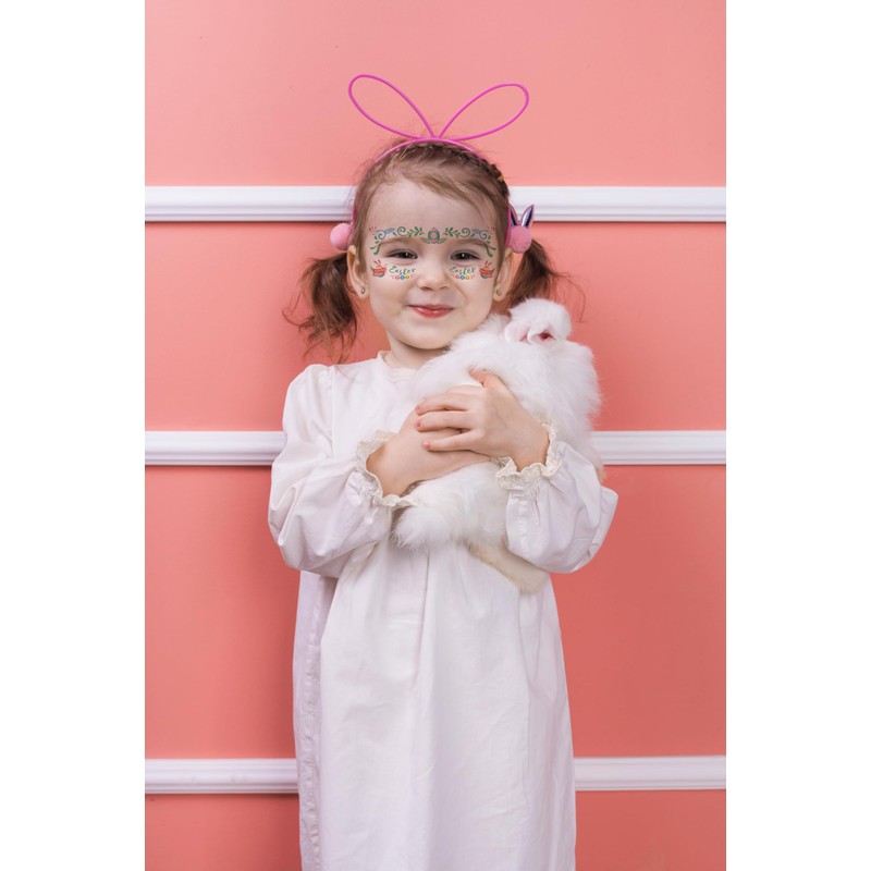 CAMOSE Easter Face Tattoos For Kids Aldult,10 Styles Face Bunny