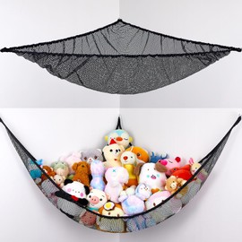 Unicorn Castle Hammock for Soft Toys, Stuffed Animals for Kids Hammock Toy Storage Net for Bedroom Nursery Decor,Black,1Pcs
