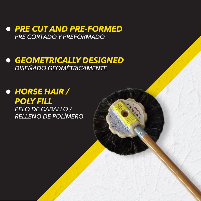 ToolPro 8-Inch Horse Hair Stipple Brush – Professional Texture Brush