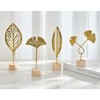 Abirdflyer Gold Leaf Home Decor, Metal Leaf Tabletop Ornament, Set