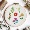 BENECREAT 4 Sheets 74Pcs Plant Water Soluble Embroidery Patterns, 11.7x8.3Inch