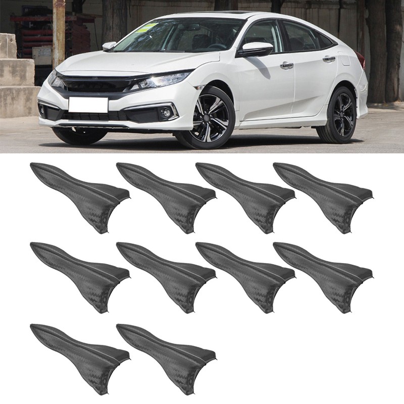 10Pcs Carbon Fiber Style Universal Car Rear Roof Shark Fins