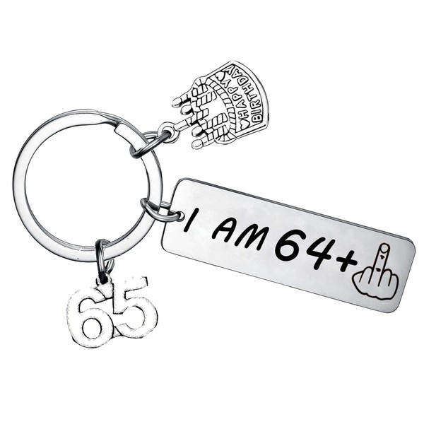 MADHAHEFU Funny 65th Birthday Gifts 65th Birthday Keyring for Family