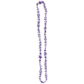 Happy 30th Birthday Beads-Of-Expression (asstd B/G/GD/O/PL/R) Party Accessory  (1 count) (1/Card)