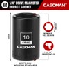 CASOMAN 1/4" Drive 10mm Shallow Magnetic Impact Socket, Metric, 6-Point,