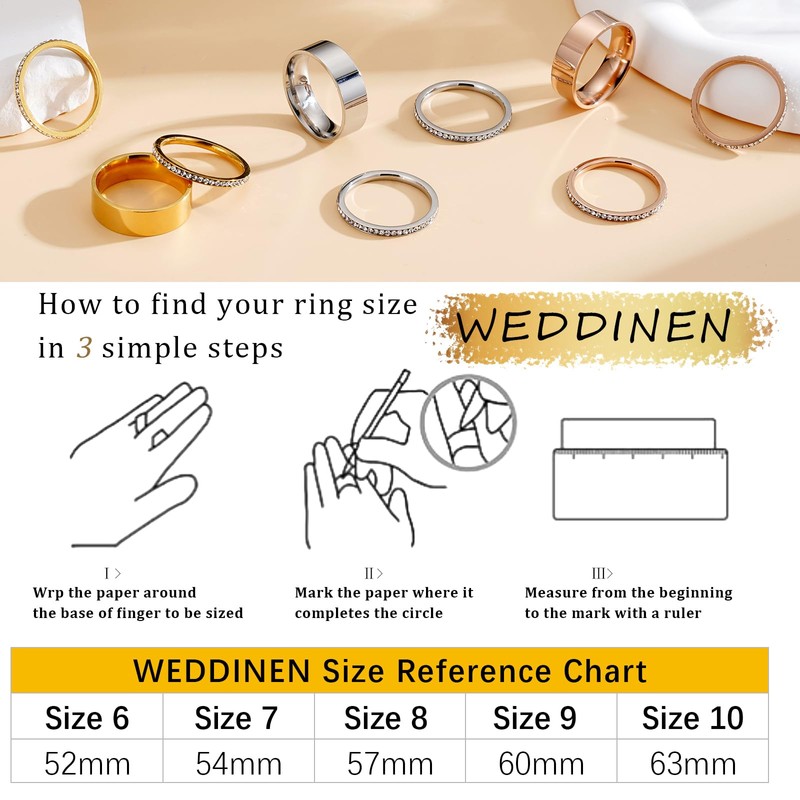 WEDDINEN 3-Pack Ouras Ring Stack Silver Stacking Rings for Ouras