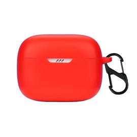 QWYJ for JBL Tune 230 NC Case Carcasa Protectora de Silicona, para JBL Tune 230 NC Funda de Carga Portátil con Mosquetón Llavero Anti-perdida (Rojo)