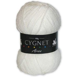 Cygnet C600/208 | White 100% Acrylic Aran Yarn/Knitting Wool | 100g by Cygnet Yarns