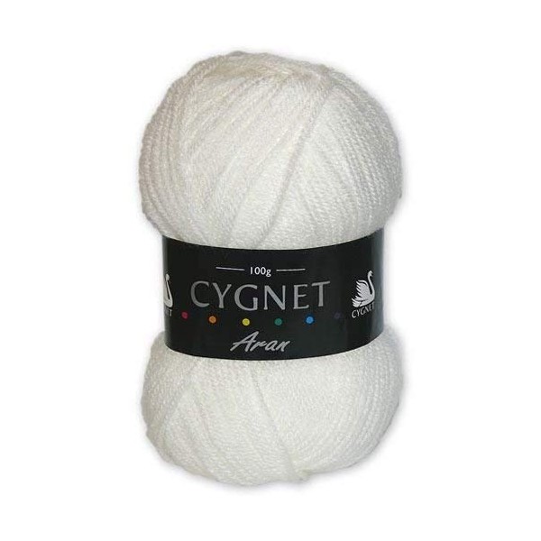 Cygnet C600/208 | White 100% Acrylic Aran Yarn/Knitting Wool |