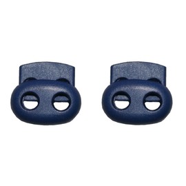 B2Q Cord Locks Cord Clamp Oval 2 Holes Blue Pack of 2 (0132), blue