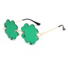 WDZAYXC Clover Glasses, Leaf Clover Metal Frame Glasses, Trendy Glasses