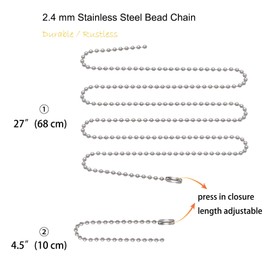 Paialco Stainless Steel Dog Tags Military Set Complete with Chains & Yellow Silencers