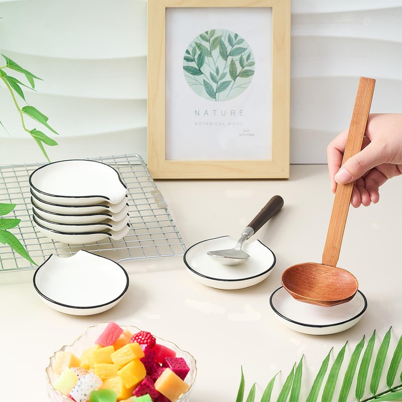 Irenare 8 Pcs Ceramic Spoon Rest for Stove Top 3.74