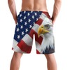 visesunny Men's American Flag Eagle Beach Shorts Hot Summer Swim