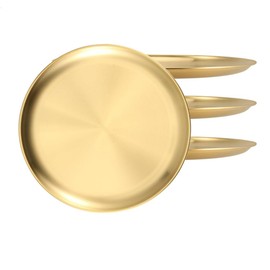 BAOPUSHIDAJILI Stainless Steel Plates 304 Metal Lightweight Steel PlateStorage Tray Dinner Set Appetizer Pasta Soup FruitDecoration Tray Gold（Length 17CM'6.69lnch Height 1.2CM/0.47inch） (4)