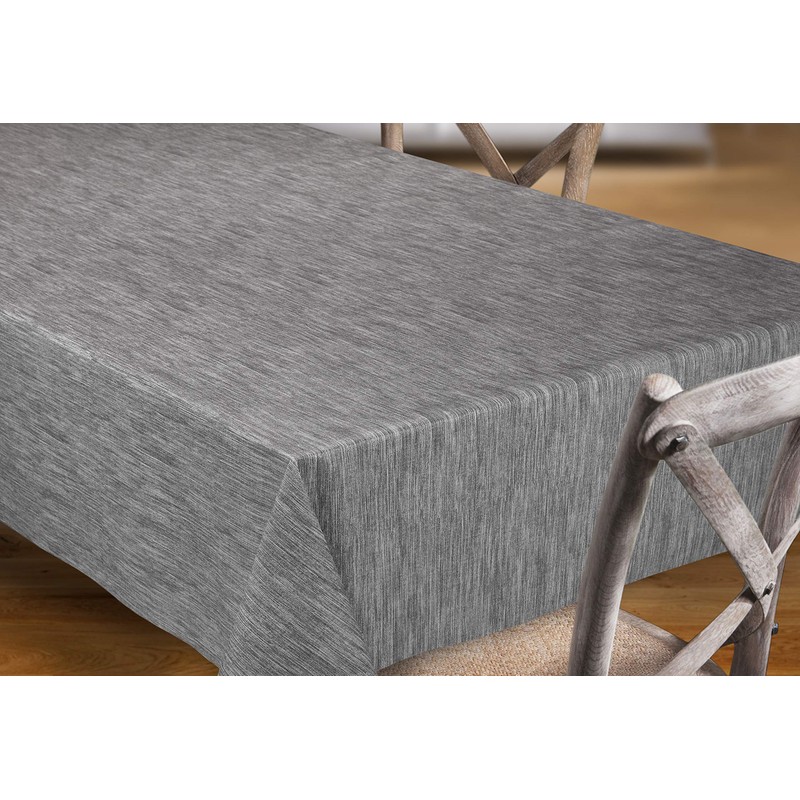 Beautex Georginias Grey Oilcloth Tablecloth, Wipe-Clean Garden Tablecloth, Round, Oval,