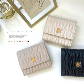 Giselle Women's Trifold Wallet, Mini Wallet, Compact, Easy to Use, L-Shaped, Box Type, Card Case, Coin Purse, Large Capacity, Logo Included, blue