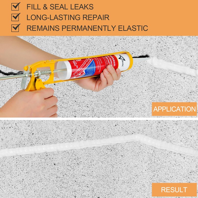 Self-Leveling Lap Sealant, Kitchen, Bath, Window, and More, White, 2
