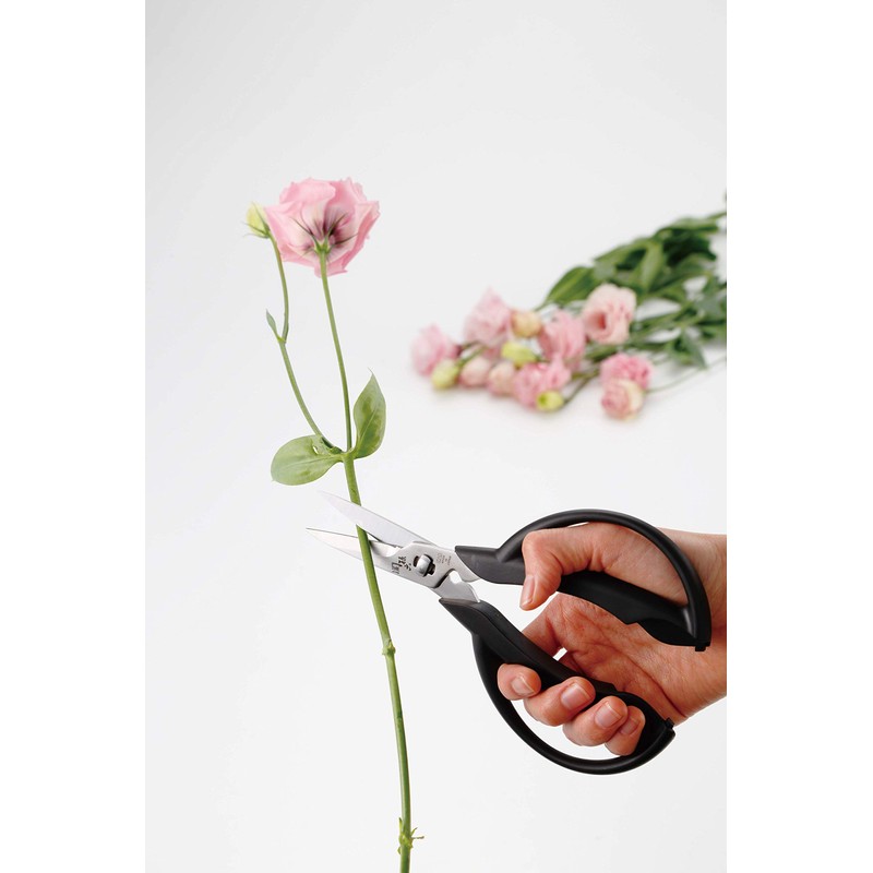 Kai KAI Seki Magoroku Flower Cutting Shears, Black, Approx. Width