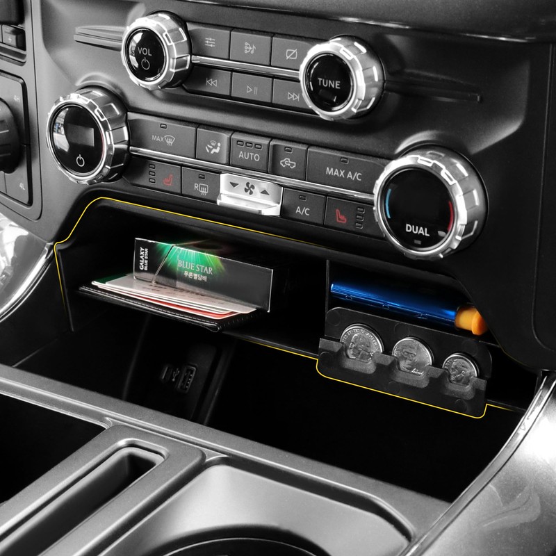 JAKISIMA Center Console Organizer Tray Interior Storage Accessories Coin Holder