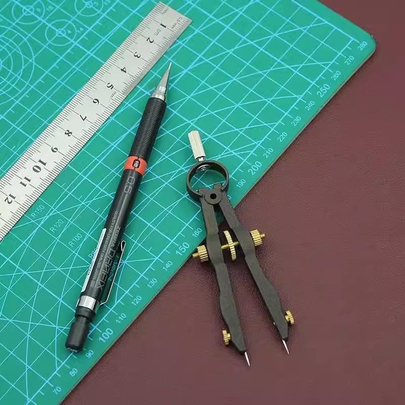 1.75 Inch Leather Compass Adjustable Lockable，Leather Crafts Tools，Professional Compass for