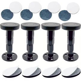 Bedrostarry Earthquake Proof Poles - Short Furniture Fall Proof Metal Fixing Support Rod, Furniture Gap Filler Rod, Adjustable Length Reinforcement Rod for Furniture and Closet, Set of 4 Black Fixing