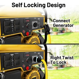 50FT L14-30P/L14-30R 30 Amp Generator Extension Cord, ETL Listed