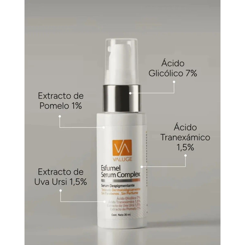 Valuge Esfumel Serum Complex 30ml Anti Manchas Despigmentante Ácido Glicólico