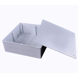 DJC Supply Co. 12" x 12" x 3" PVC Plastic Junction Conduit Box with Pre Molded 3/4" & 1" Punch in Holes