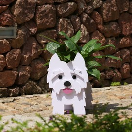 Suitchoi Westie Gifts, Westie Decor Birthday or Christmas, Westie Dog Planter Plant Pot, Cute Animal Dog Flower Pots for Outdoor Garden, Westie Shape Plant Container Holder Small Westie