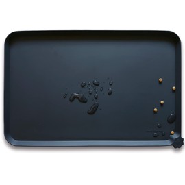 Hoki Large Silicone Pet Food Mats - Non Slip Pet Dog Cat Bowl Placemats - Feeding Mats for Floors - Waterproof - Black