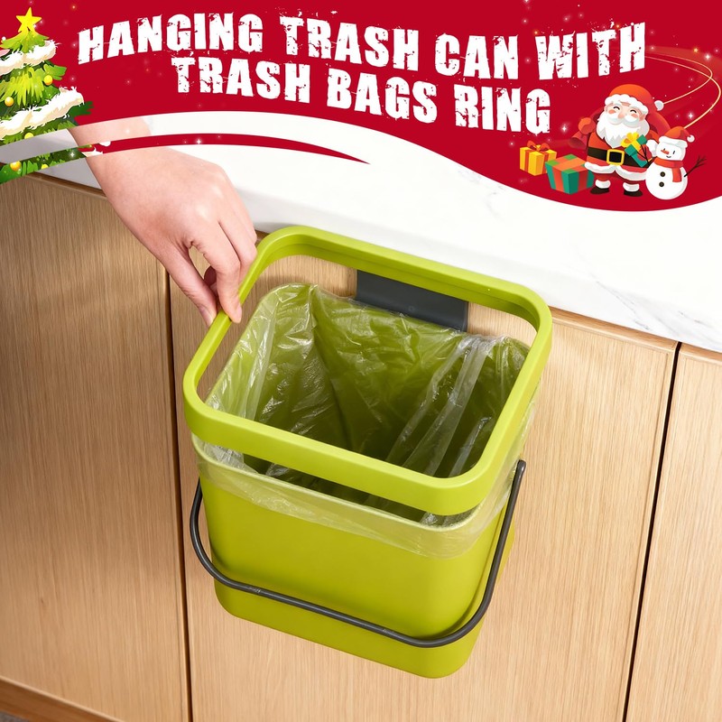 COMTAR Kitchen Waste Bin with Hooks 5L, Indoor Kitchen Sealed