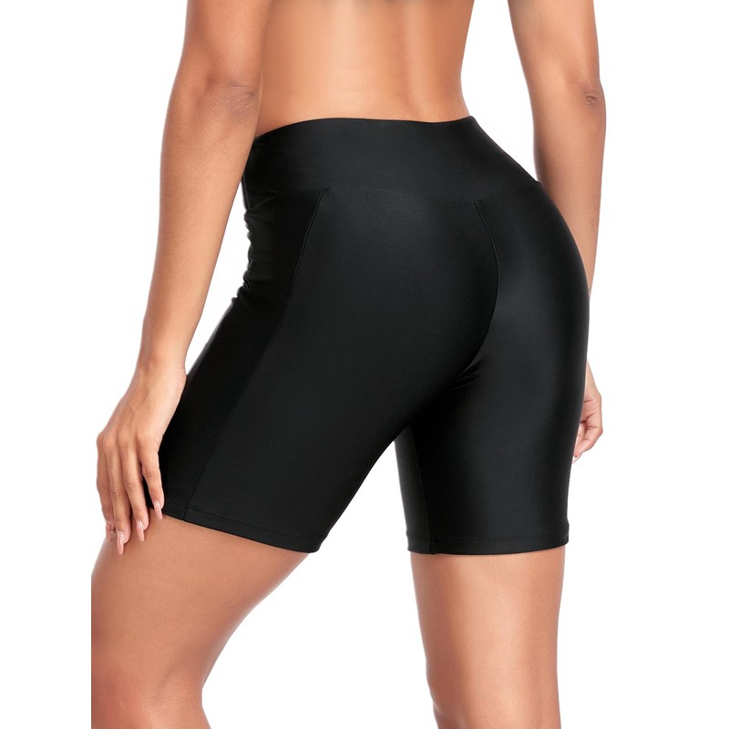 RELLECIGA Women's Black Swim Shorts Quick Dry Swim Shorts High