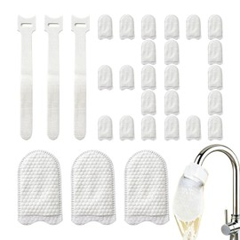 Tap Filter Cotton Sleeve – Faucet Mesh Protector, Sink Water Filter Reusable Sediment Barrier Hard Water Scale Removal Kitchen Bath Tub Coffee Shower Cooking Drinking Hair Protection