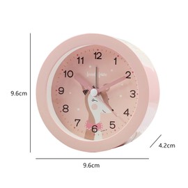 GERUI Wecker Kinder Mädchen Jungen, Kinderwecker Analog Ohne Ticken Lautloser Lichtwecker für Schulanfänger Schlafzimmer Schreibtischuhr,Märchen Wecker (Rosa)