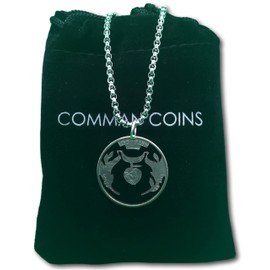 1999 Georgia Cut Coin Necklace US National Peach State Quarter American Jewelry Art